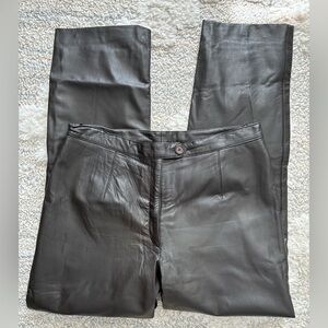 Vintage Bod & Christensen Size 16 Brown Leather Pants
